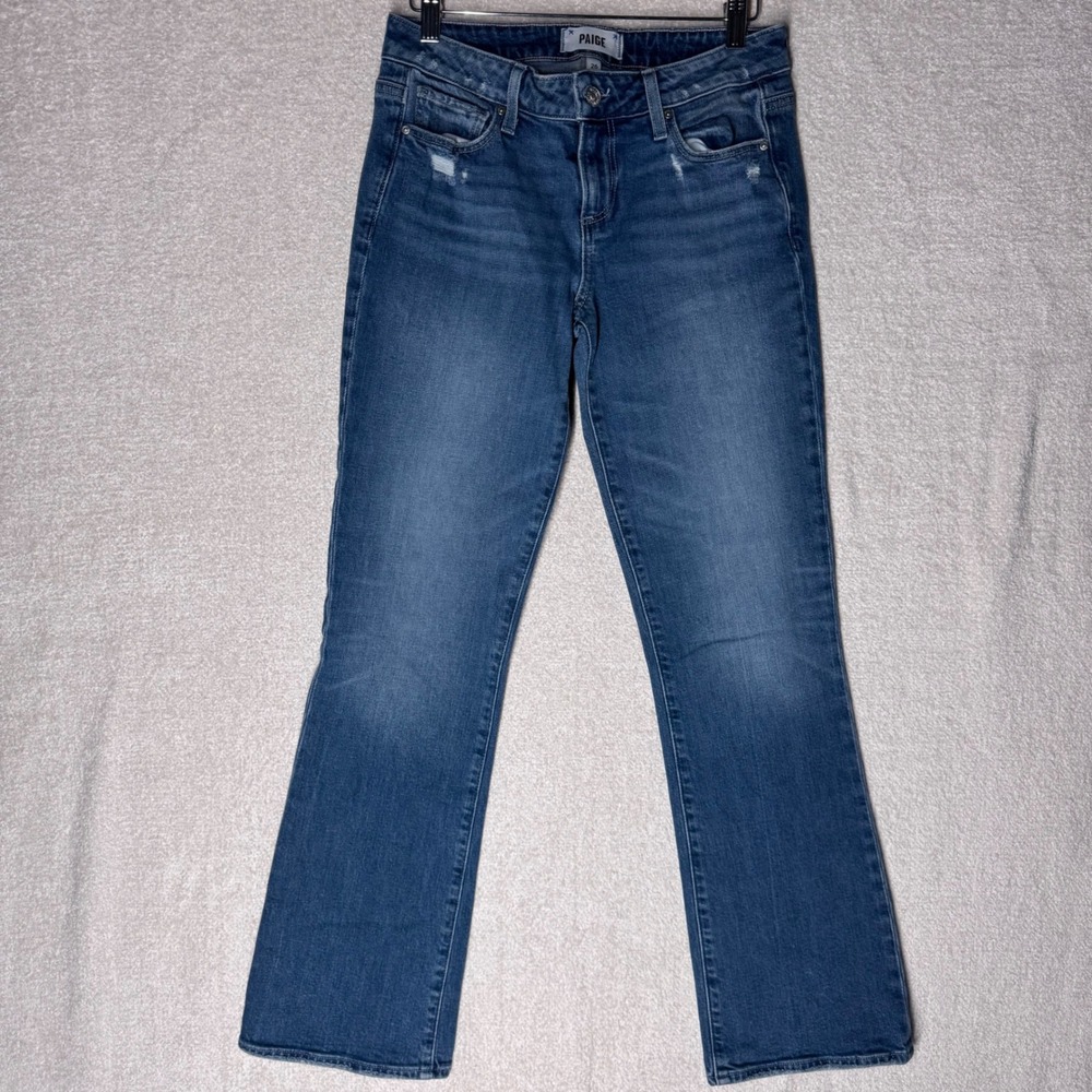 PAIGE Sloane Women's 26 Bootcut Jeans Formation Distressed Medium Wash Stretch